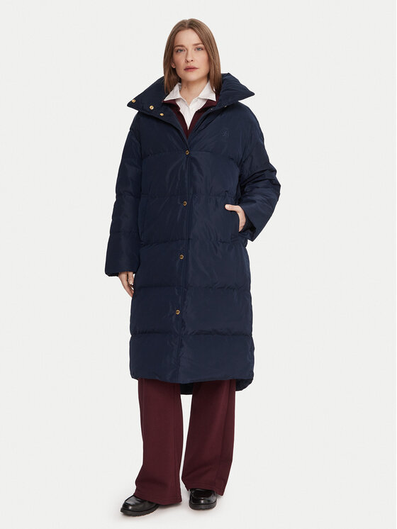 Tommy Hilfiger Пухено яке WW0WW47279 Тъмносин Relaxed Fit цвят на ниска цена