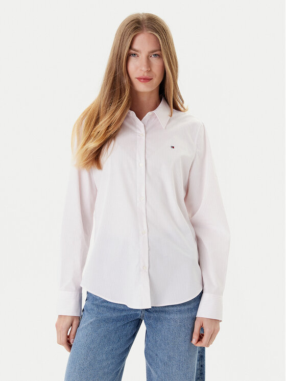 Tommy Hilfiger Риза Ess WW0WW47169 Розов Regular Fit цвят на ниска цена
