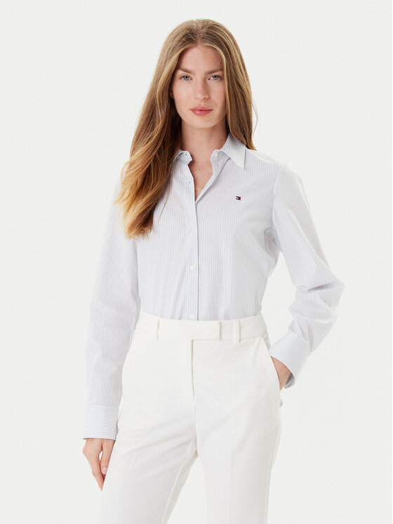 Tommy Hilfiger Риза Ess WW0WW47169 Светлосиньо Regular Fit цвят на ниска цена