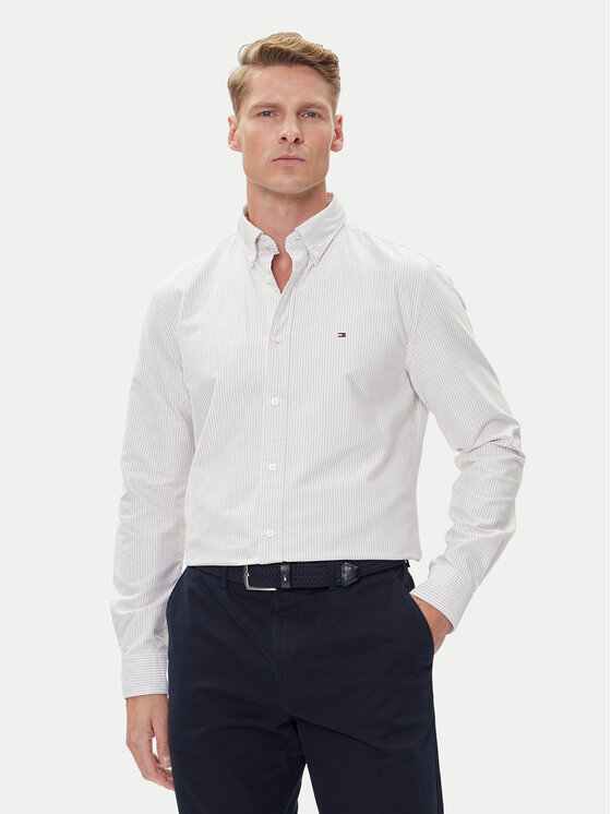 Tommy Hilfiger Риза Heritage Oxford MW0MW36238 Бежов Regular Fit цвят на ниска цена