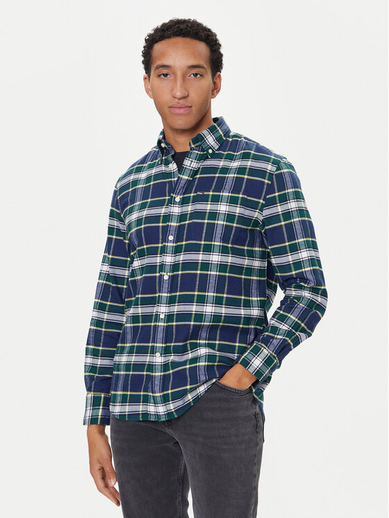 Tommy Hilfiger Риза Hero MW0MW40473 Тъмносин Regular Fit цвят на ниска цена