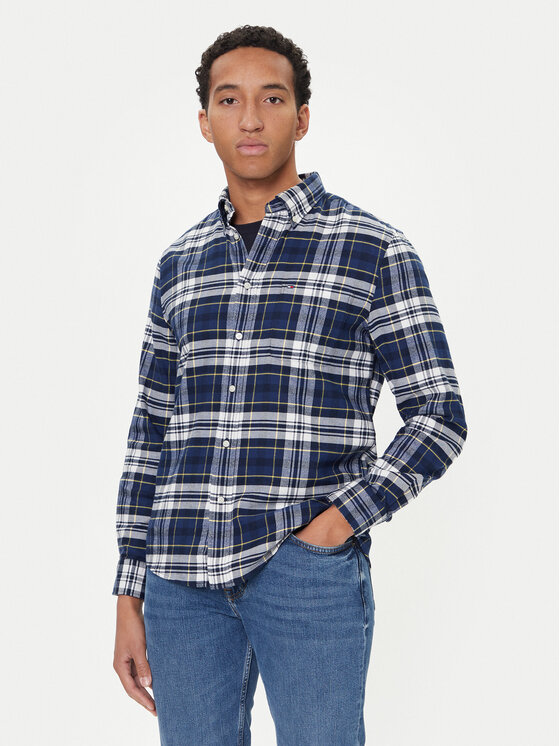 Tommy Hilfiger Риза Hero MW0MW41345 Тъмносин Regular Fit цвят на ниска цена