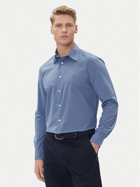 Tommy Hilfiger Риза MW0MW39438 Син Regular Fit цвят на ниска цена