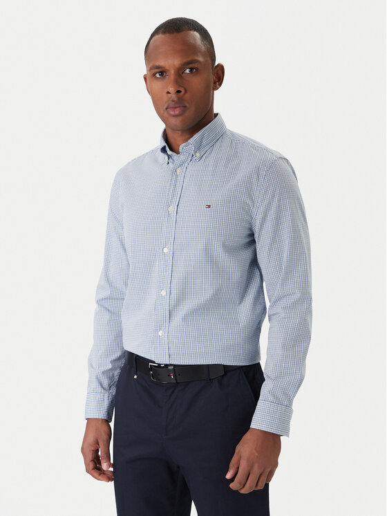 Tommy Hilfiger Риза MW0MW39459 Син Regular Fit цвят на ниска цена