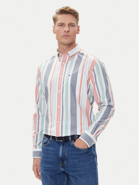 Tommy Hilfiger Риза Oxford Regatta MW0MW39476 Цветен Regular Fit цвят на ниска цена
