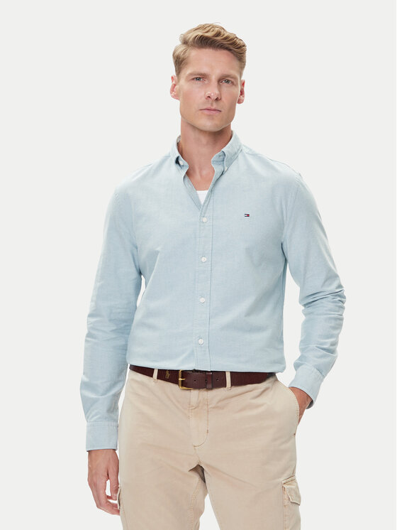 Tommy Hilfiger Риза Solid Heritage MW0MW35774 Зелен Regular Fit цвят на ниска цена