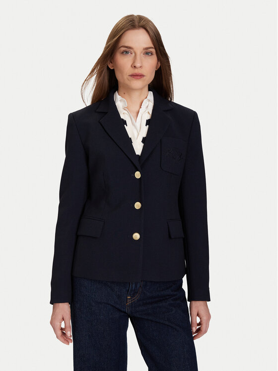 Tommy Hilfiger Сако WW0WW46660 Тъмносин Slim Fit цвят на ниска цена