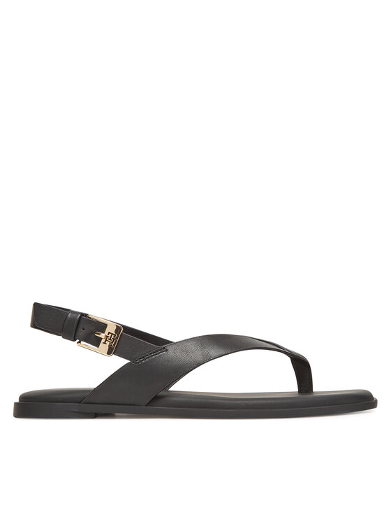Tommy Hilfiger Сандали Color Block Thong Flat Sandal FW0FW08883 Черен цвят на ниска цена
