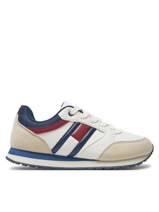 Tommy Hilfiger Сникърси Flag Low Cur Lace-Up Sneaker T3X9-33664-1269 Бял цвят на ниска цена