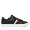 Tommy Hilfiger Сникърси Icon Court Stripes FM0FM05628 Черен цвят на ниска цена