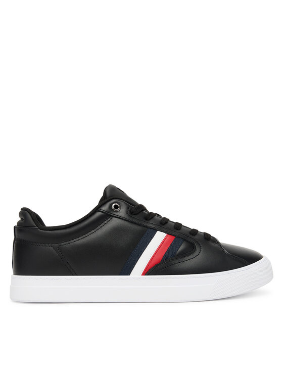 Tommy Hilfiger Сникърси Icon Court Stripes FM0FM05628 Черен цвят на ниска цена