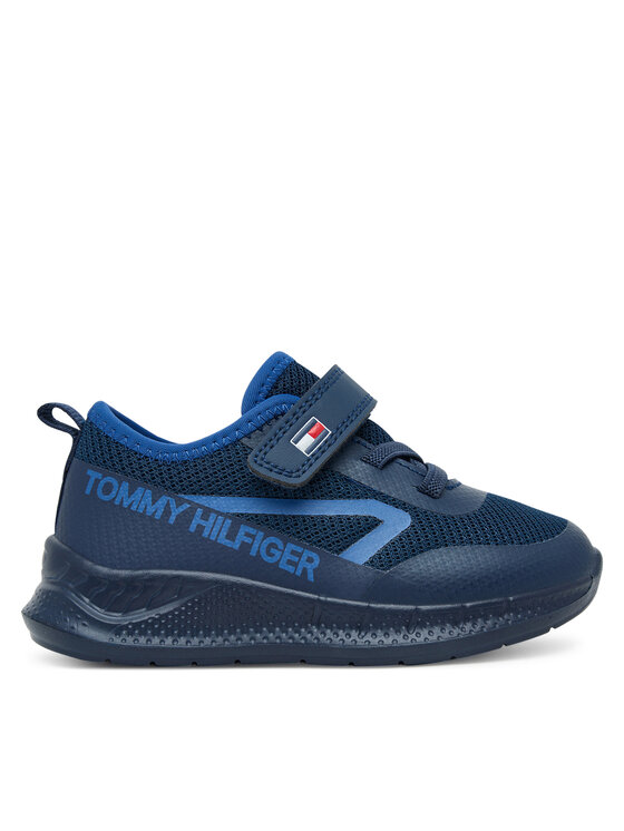 Tommy Hilfiger Сникърси Low Cut Lace-Up/Velcro Sneaker T1B9-34110-1843 M Тъмносин цвят на ниска цена