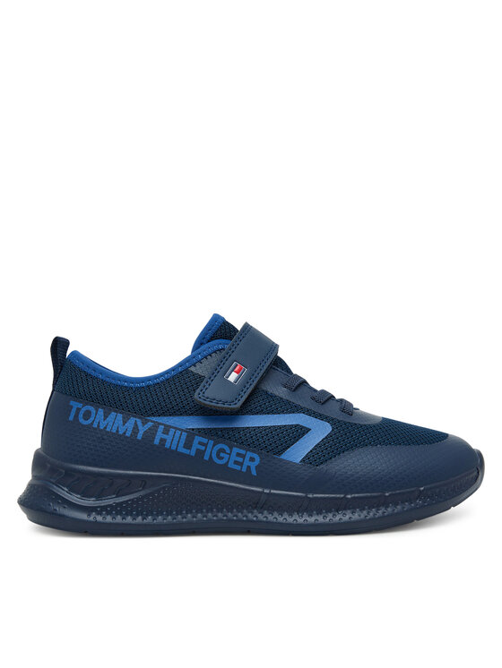 Tommy Hilfiger Сникърси Low Cut Lace-Up/Velcro Sneaker T1B9-34110-1843 S Тъмносин цвят на ниска цена