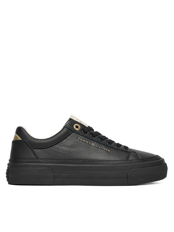 Tommy Hilfiger Сникърси Th Platform Sneaker Tumbled Ltr FW0FW09018 Черен цвят на ниска цена