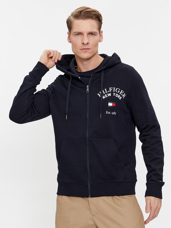Tommy Hilfiger Суитшърт Arched Varsity MW0MW33644 Тъмносин Regular Fit цвят на ниска цена