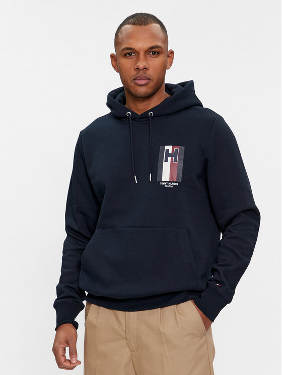 Tommy Hilfiger Суитшърт Emblem MW0MW33665 Тъмносин Regular Fit цвят на ниска цена