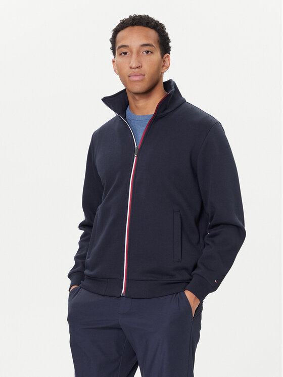 Tommy Hilfiger Суитшърт Global Stripe MW0MW40481 Тъмносин Regular Fit цвят на ниска цена