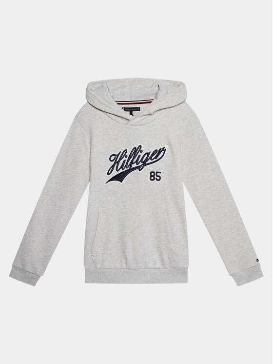 Tommy Hilfiger Суитшърт Hilfiger Script Hoodie KB0KB08718 Сив Regular Fit цвят на ниска цена