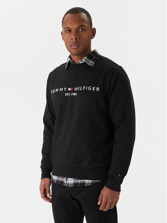 Tommy Hilfiger Суитшърт Logo MW0MW11596 Черен Regular Fit цвят на ниска цена
