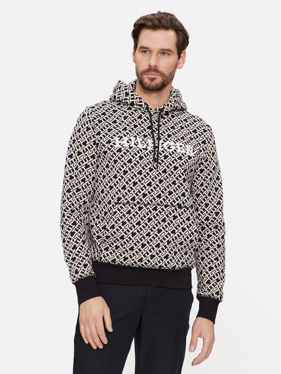 Tommy Hilfiger Суитшърт Monogram MW0MW34186 Черен Regular Fit цвят на ниска цена