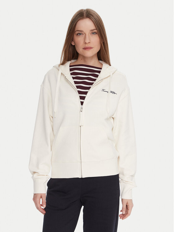 Tommy Hilfiger Суитшърт Script WW0WW45742 Екрю Regular Fit цвят на ниска цена