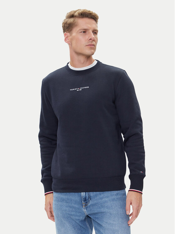 Tommy Hilfiger Суитшърт Small Logo MW0MW37471 Тъмносин Regular Fit цвят на ниска цена