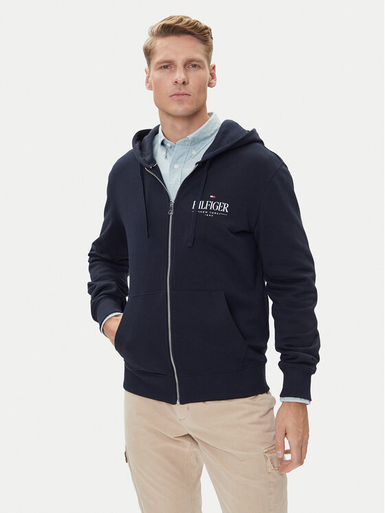 Tommy Hilfiger Суитшърт Stacked MW0MW39375 Тъмносин Regular Fit цвят на ниска цена