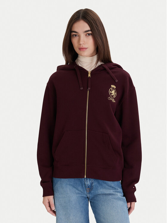 Tommy Hilfiger Суитшърт WW0WW46126 Бордо Regular Fit цвят на ниска цена