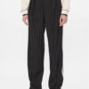 Tommy Hilfiger Текстилни панталони Relaxed Straight Pinstripe Pant WW0WW40513 Черен Straight Fit цвят на ниска цена