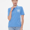 Tommy Hilfiger Тениска с яка и копчета Reg Crest Emb Polo Ss WW0WW41061 Син Regular Fit цвят на ниска цена