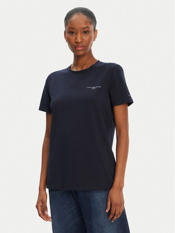 Tommy Hilfiger Тишърт 1985 WW0WW37877 Тъмносин Regular Fit цвят на ниска цена