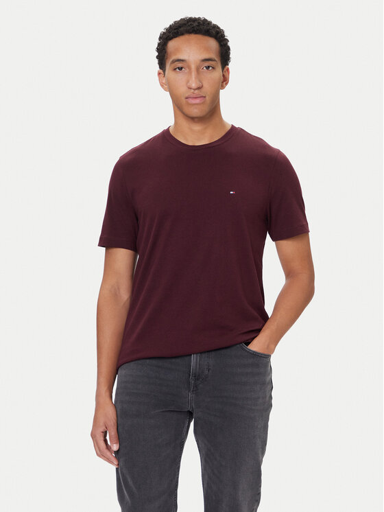 Tommy Hilfiger Тишърт Ess Seasonal MW0MW39995 Бордо Regular Fit цвят на ниска цена