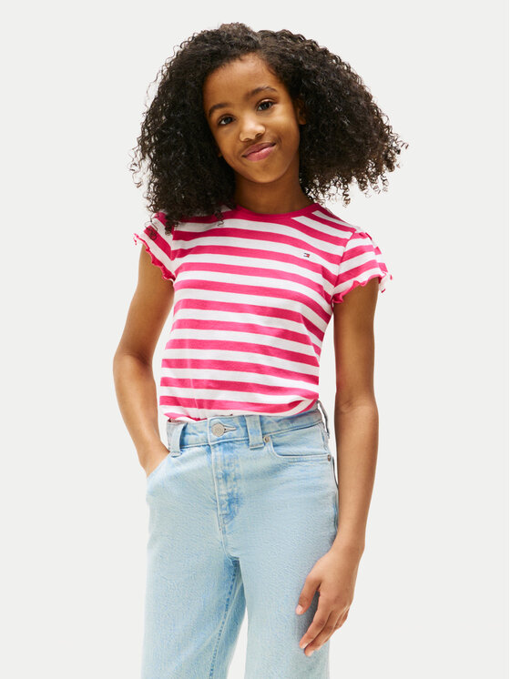 Tommy Hilfiger Тишърт Essential KG0KG08744 Розов Regular Fit цвят на ниска цена