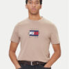 Tommy Hilfiger Тишърт Linear Flag MW0MW41338 Бежов Regular Fit цвят на ниска цена