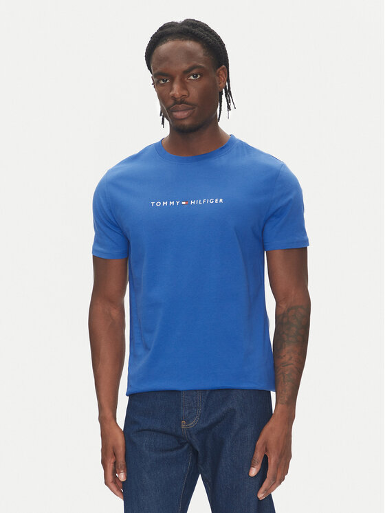 Tommy Hilfiger Тишърт UM0UM03525 Син Regular Fit цвят на ниска цена