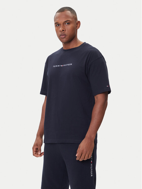 Tommy Hilfiger Тишърт UM0UM03685 Тъмносин Regular Fit цвят на ниска цена