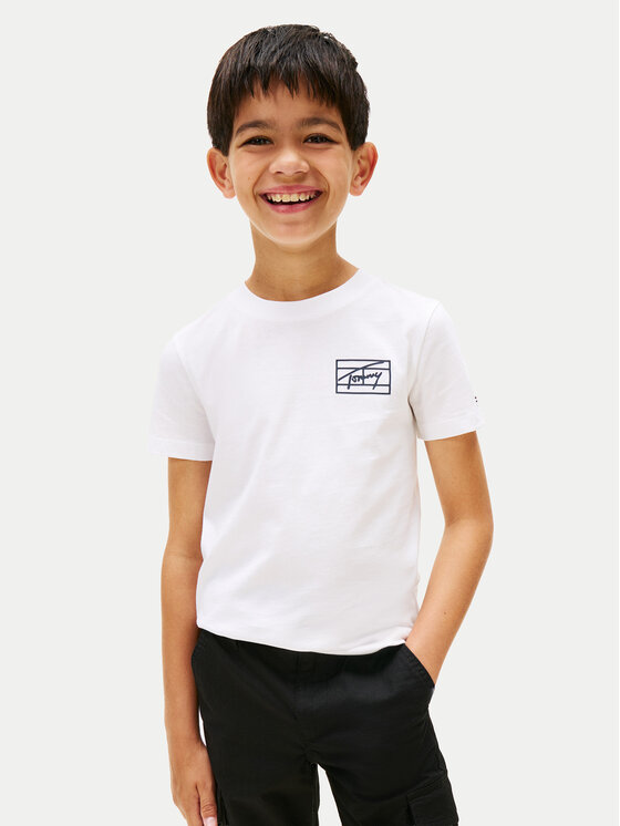 Tommy Hilfiger Тишърт Varsity Print KB0KB09932 Бял Regular Fit цвят на ниска цена