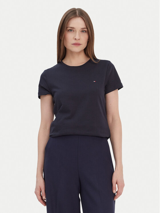 Tommy Hilfiger Тишърт WW0WW22043 Тъмносин Regular Fit цвят на ниска цена