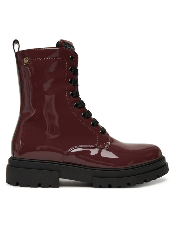 Tommy Hilfiger Туристически oбувки Lace-Up Bootie T4A5-34025-0775 D Бордо цвят на ниска цена