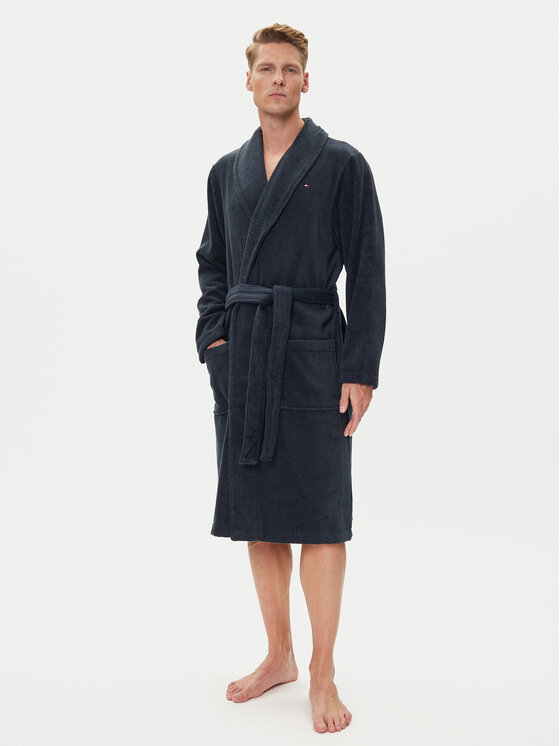 Tommy Hilfiger Халат Icon Bathrobe 2S87905539 Тъмносин цвят на ниска цена