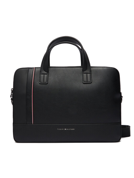 Tommy Hilfiger Чанта за лаптоп Th Central Slim Computer Bag AM0AM13631 Черен цвят на ниска цена