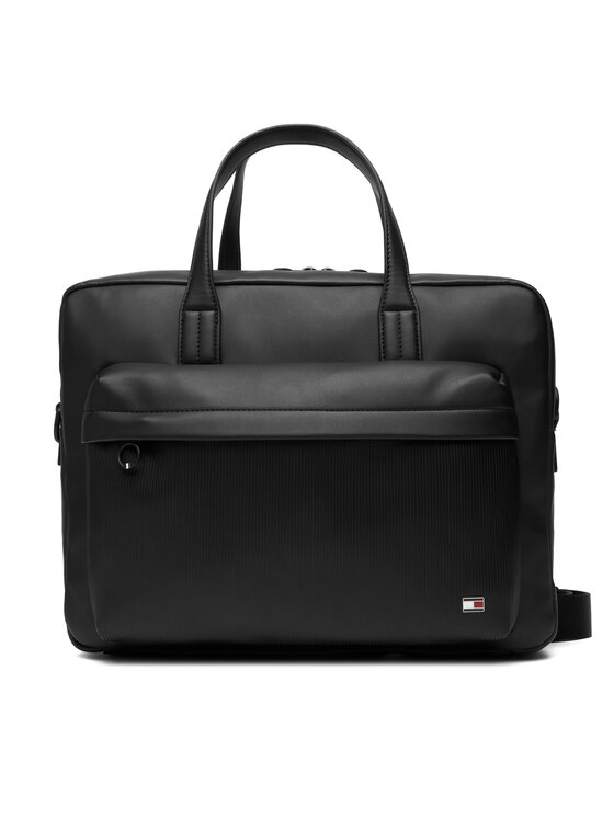 Tommy Hilfiger Чанта за лаптоп Th Flag Computer Bag AM0AM13989 Черен цвят на ниска цена