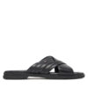Tommy Hilfiger Чехли Premium Hilfiger Cc Lth Sandal FM0FM05504 Черен цвят на ниска цена