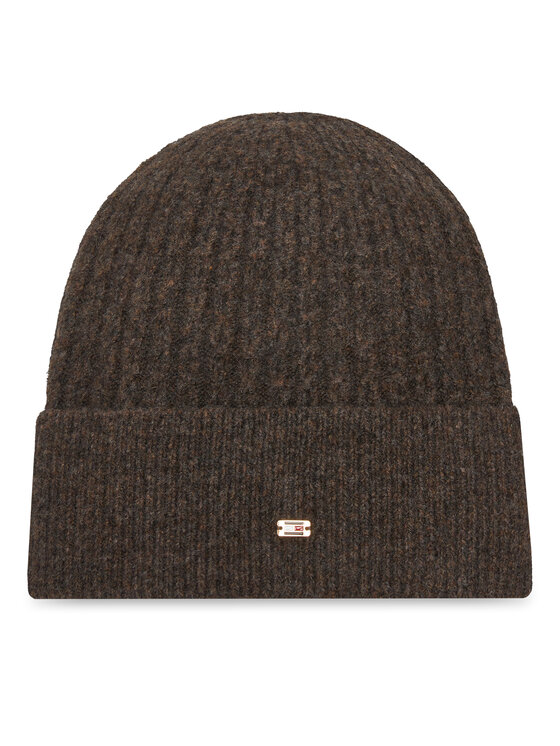 Tommy Hilfiger Шапка Th Cable Enamel Flag AW0AW17776 Кафяв цвят на ниска цена