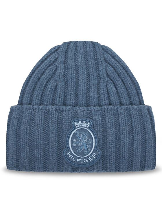 Tommy Hilfiger Шапка Th Crest Fluffy AW0AW18210 Син цвят на ниска цена