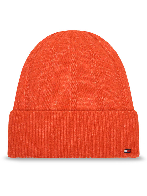 Tommy Hilfiger Шапка Th Flag Fluffy AW0AW17779 Оранжев цвят на ниска цена