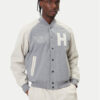 Tommy Hilfiger Яке бомбър Mix Media Varsity MW0MW39684 Сив Regular Fit цвят на ниска цена