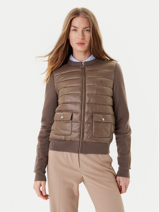 Tommy Hilfiger Яке бомбър WW0WW46741 Кафяв Regular Fit цвят на ниска цена