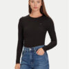 Tommy Jeans Блуза DW0DW21568 Черен Slim Fit цвят на ниска цена