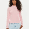 Tommy Jeans Блуза Tjw Essential Mock Neck DW0DW19830 Розов Slim Fit цвят на ниска цена